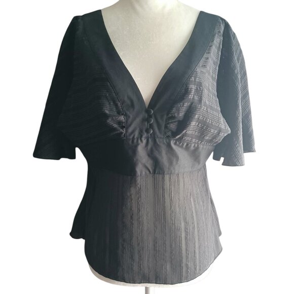 Bebe Sexy Black Top Open Back with Ties - Picture 1 of 9